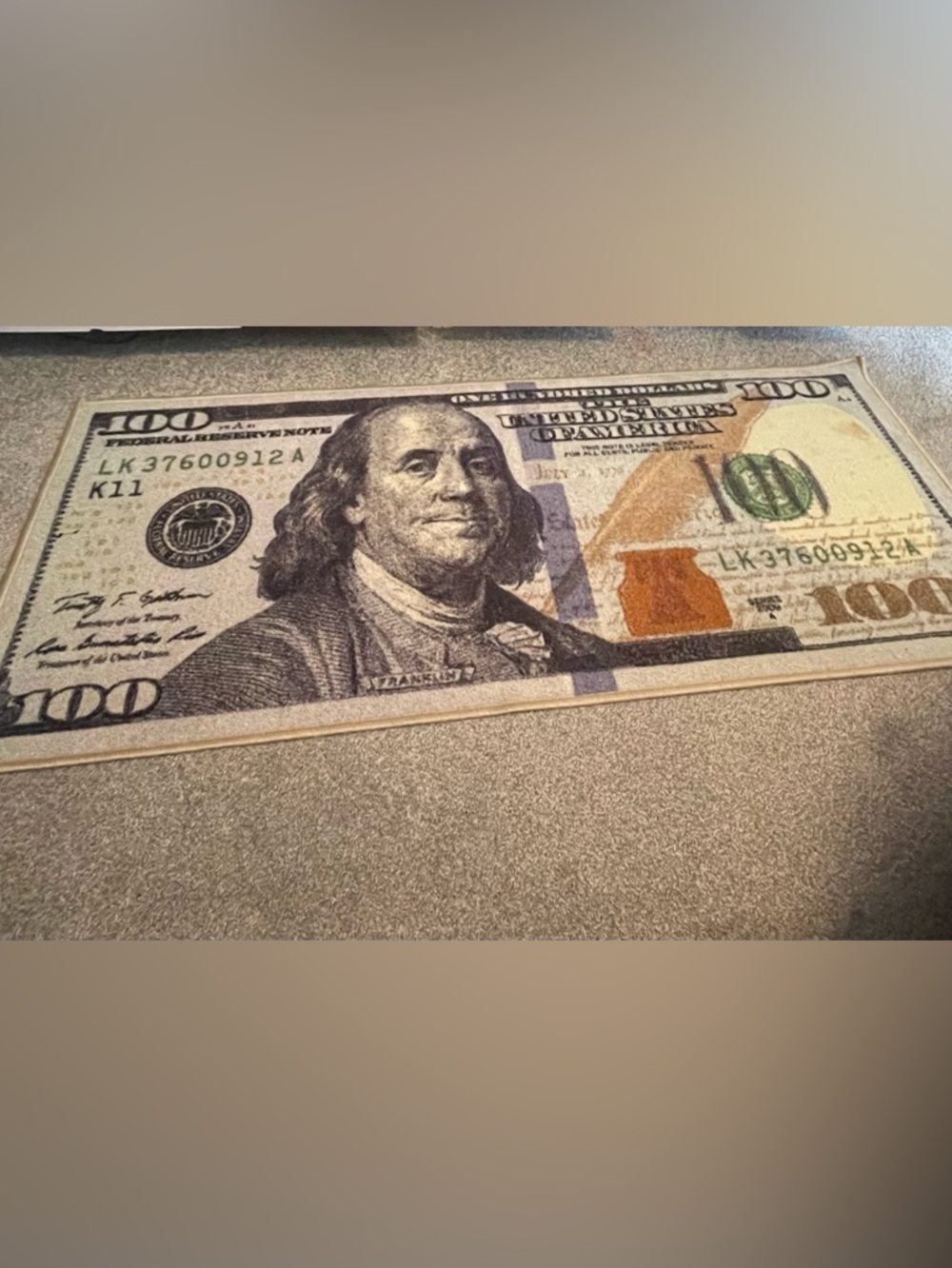 Novelty Bill Rug - Green, Tan, Black